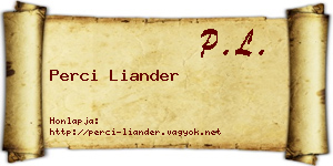 Perci Liander névjegykártya